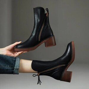 Bella Ankle Boots in Black Vegan Leather NWOT